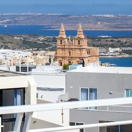 Flat 6 Seaview & View With Terrace, Close To Beaches Appartement Mellieħa